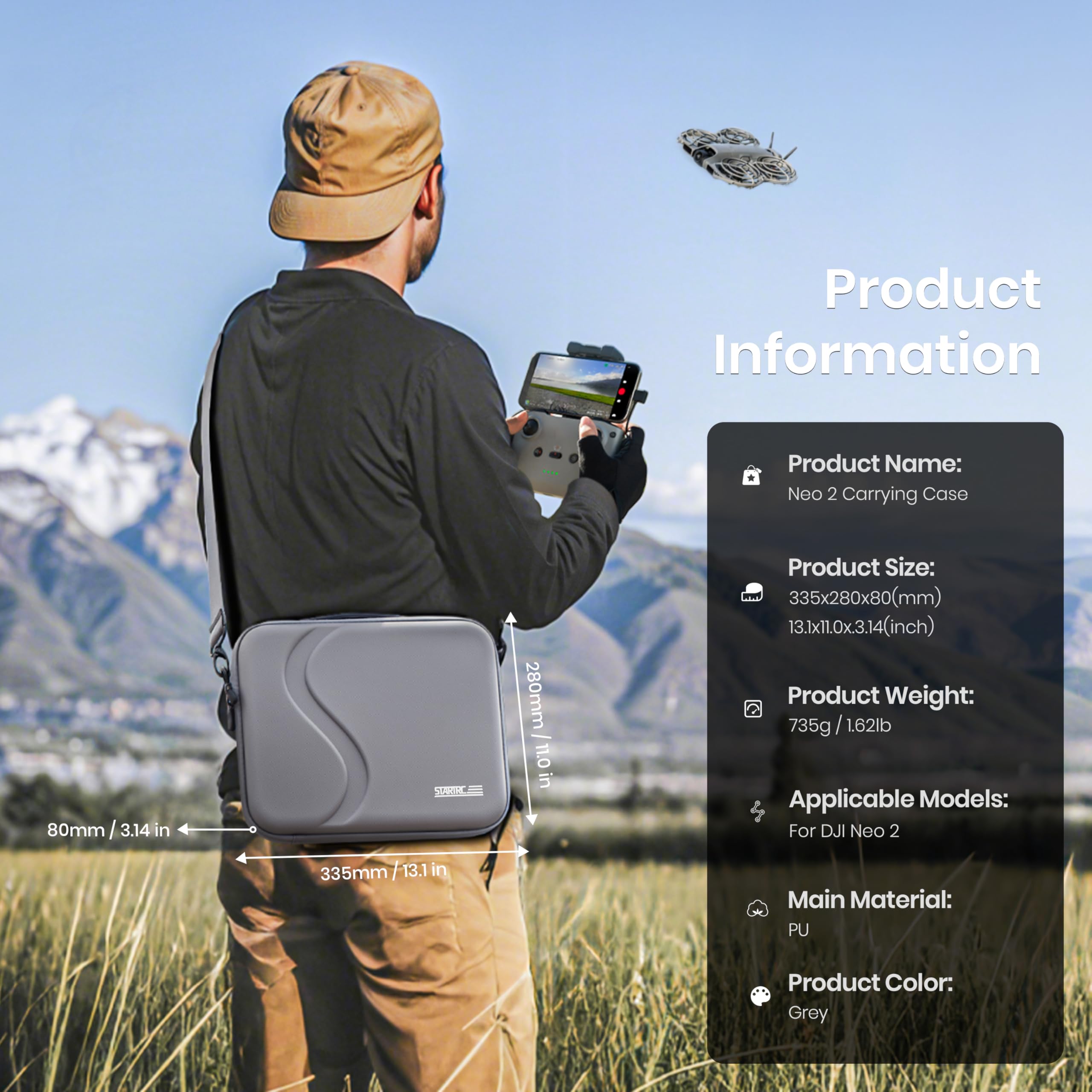Drone Controller Hood - Tas Pembawa untuk Aksesoris DJI Neo